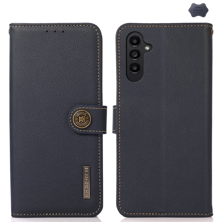 KHAZNEH Custer Genuine Leather RFID Phone Case, For Samsung Galaxy S25 Ultra 5G, For Samsung Galaxy S24 FE 5G
