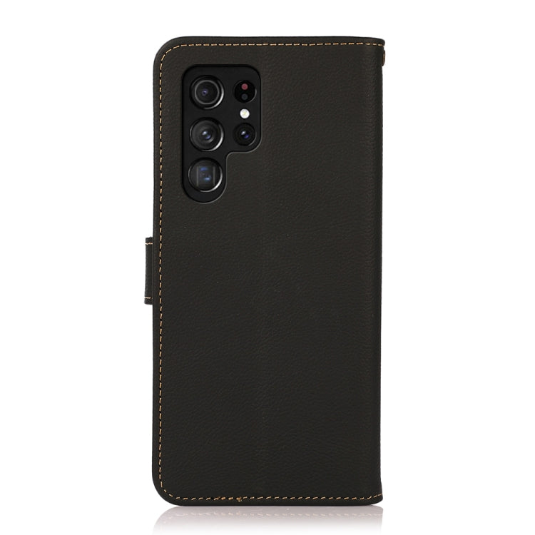 KHAZNEH Custer Genuine Leather RFID Phone Case, For Samsung Galaxy S25 Ultra 5G, For Samsung Galaxy S24 FE 5G
