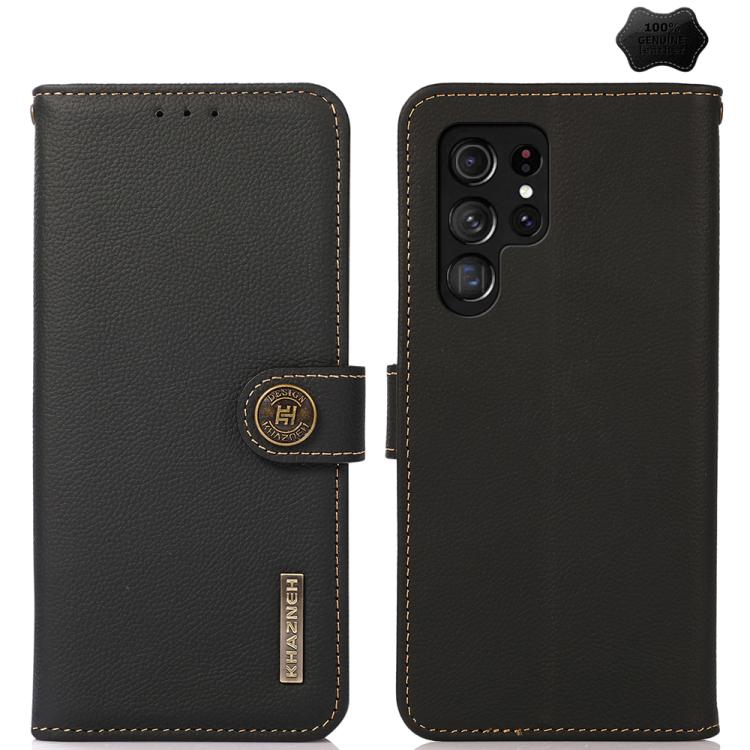 KHAZNEH Custer Genuine Leather RFID Phone Case, For Samsung Galaxy S26+ 5G, For Samsung Galaxy S26 Edge 5G, For Samsung Galaxy S26 Ultra 5G, For Samsung Galaxy S26 5G, For Samsung Galaxy S25 FE 5G, For Samsung Galaxy S25 Edge 5G                        ...