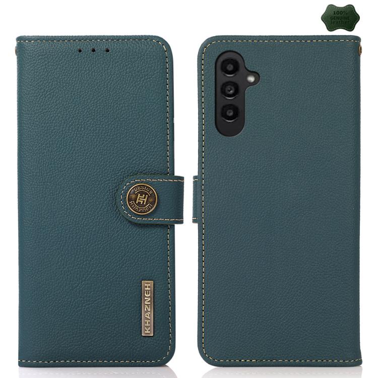 KHAZNEH Custer Genuine Leather RFID Phone Case, For Galaxy S26 FE 5G, For Samsung Galaxy S26+ 5G, For Samsung Galaxy S26 Edge 5G, For Samsung Galaxy S26 Ultra 5G, For Samsung Galaxy S26 5G, For Samsung Galaxy S25 FE 5G, For Samsung Galaxy S25 Edge 5G  ...