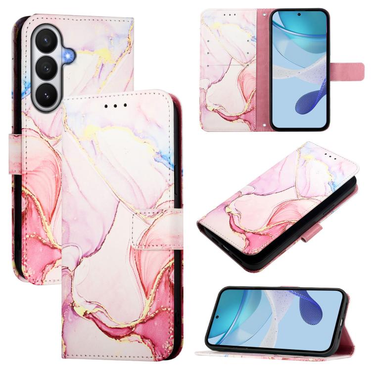 PT003 Marble Pattern Flip Leather Phone Case, For Samsung Galaxy S26 5G, For Samsung Galaxy S25 Edge 5G, For Samsung Galaxy S24 FE 5G