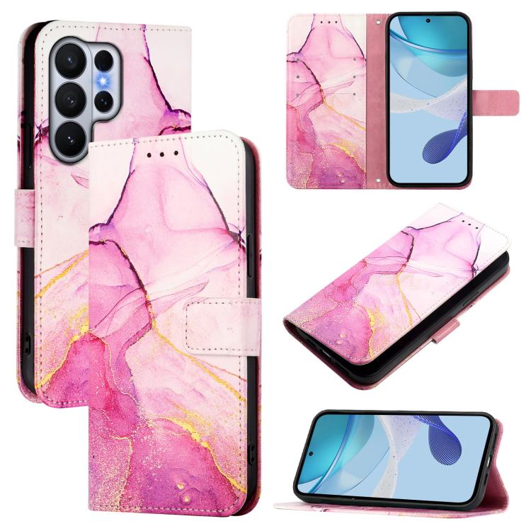 PT003 Marble Pattern Flip Leather Phone Case, For Galaxy S26 FE 5G, For Samsung Galaxy S26+ 5G, For Samsung Galaxy S26 Edge 5G, For Samsung Galaxy S26 Ultra 5G