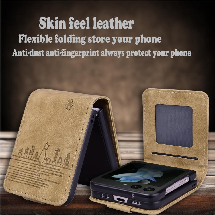 Cartoon Sakura Cat Embossed Leather Phone Case