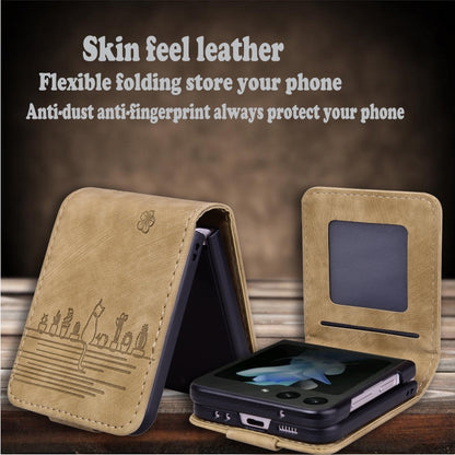 Cartoon Sakura Cat Embossed Leather Phone Case