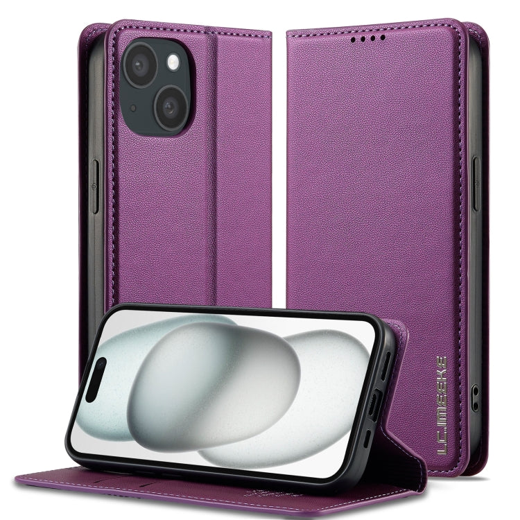 LC.IMEEKE L1 Series Frosted Fine Texture PU Phone Case, For iPhone 16, For iPhone 15, For iPhone 14 / 13, For iPhone 14 Pro