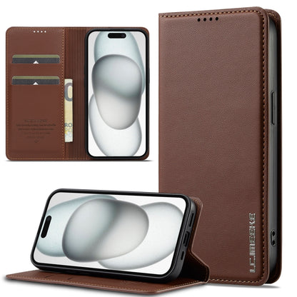 LC.IMEEKE L1 Series Frosted Fine Texture PU Phone Case, For iPhone 16, For iPhone 15, For iPhone 14 / 13, For iPhone 14 Pro