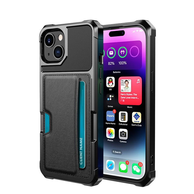 ZM02 Card Slot Holder Phone Case, For iPhone 15 Pro Max, For iPhone 15 Pro, For iPhone 15 Plus, For iPhone 15