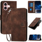 YX0080 Grid Butterfly Embossed Pattern Flip Leather Phone Case with Lanyard, For iPhone 16, For iPhone 15 Pro Max, For iPhone 15 Pro, For iPhone 15 Plus
