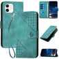 YX0080 Grid Butterfly Embossed Pattern Flip Leather Phone Case with Lanyard, For iPhone 12 mini, For iPhone 11 Pro Max, For iPhone 11, For iPhone 11 Pro
