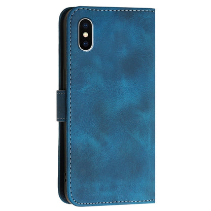 YX0080 Grid Butterfly Embossed Pattern Flip Leather Phone Case with Lanyard, For iPhone XS / X, For iPhone XR, For iPhone XS Max, For iPhone 8 Plus / 7 Plus