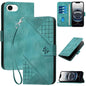 YX0080 Grid Butterfly Embossed Pattern Flip Leather Phone Case with Lanyard, iPhone 16e, For iPhone 16 Pro Max, For iPhone 16 Pro, For iPhone 16 Plus