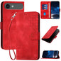 YX0080 Grid Butterfly Embossed Pattern Flip Leather Phone Case with Lanyard, For iPhone Air, For iPhone 16 Pro Max, For iPhone 16 Pro, For iPhone 16 Plus