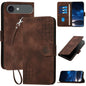 YX0080 Grid Butterfly Embossed Pattern Flip Leather Phone Case with Lanyard, For iPhone Air, For iPhone 16 Pro Max, For iPhone 16 Pro, For iPhone 16 Plus