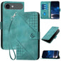 YX0080 Grid Butterfly Embossed Pattern Flip Leather Phone Case with Lanyard, For iPhone Air, For iPhone 16 Pro Max, For iPhone 16 Pro, For iPhone 16 Plus