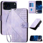 YX0080 Grid Butterfly Embossed Pattern Flip Leather Phone Case with Lanyard, For iPhone 17 Pro Max, For iPhone 17 Pro, For iPhone 17, For iPhone Air