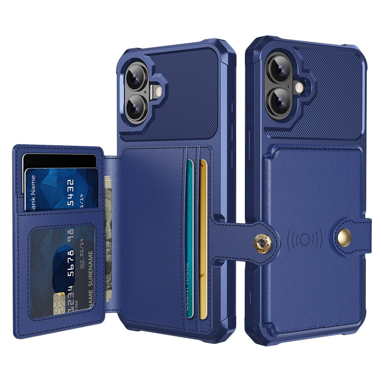 Magnetic Wallet Card Bag Leather Phone Case, For iPhone 16 Pro Max, For iPhone 16 Pro, For iPhone 16 Plus, For iPhone 16