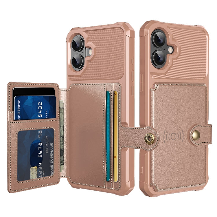 Magnetic Wallet Card Bag Leather Phone Case, For iPhone 16 Pro Max, For iPhone 16 Pro, For iPhone 16 Plus, For iPhone 16