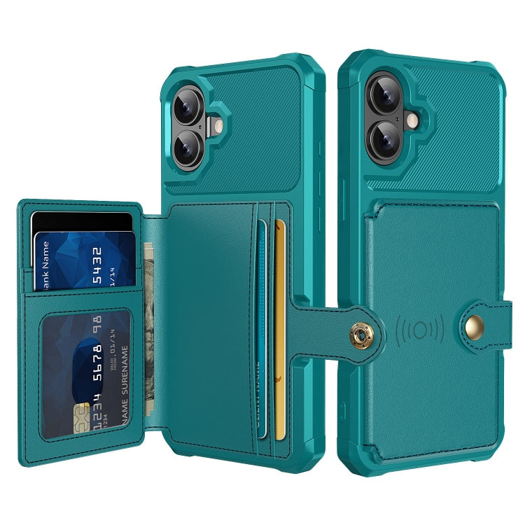 Magnetic Wallet Card Bag Leather Phone Case, For iPhone 16 Pro Max, For iPhone 16 Pro, For iPhone 16 Plus, For iPhone 16