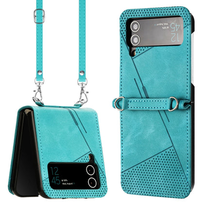 Dream Triangle Leather Phone Case with Lanyard, For Samsung Galaxy Z Flip7, For Samsung Galaxy Z Flip5, For Samsung Galaxy Z Flip4, For Samsung Galaxy Z Flip3 5G