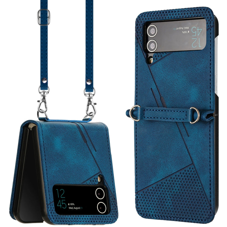 Dream Triangle Leather Phone Case with Lanyard, For Samsung Galaxy Z Flip7, For Samsung Galaxy Z Flip5, For Samsung Galaxy Z Flip4, For Samsung Galaxy Z Flip3 5G