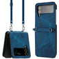 Dream Triangle Leather Phone Case with Lanyard, For Samsung Galaxy Z Flip7, For Samsung Galaxy Z Flip5, For Samsung Galaxy Z Flip4, For Samsung Galaxy Z Flip3 5G