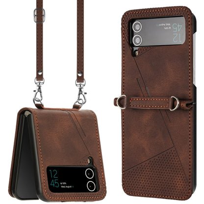Dream Triangle Leather Phone Case with Lanyard, For Samsung Galaxy Z Flip7, For Samsung Galaxy Z Flip5, For Samsung Galaxy Z Flip4, For Samsung Galaxy Z Flip3 5G