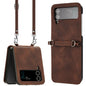 Dream Triangle Leather Phone Case with Lanyard, For Samsung Galaxy Z Flip7, For Samsung Galaxy Z Flip5, For Samsung Galaxy Z Flip4, For Samsung Galaxy Z Flip3 5G