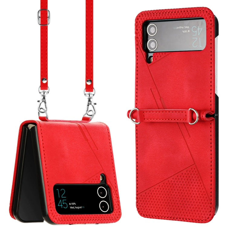 Dream Triangle Leather Phone Case with Lanyard, For Samsung Galaxy Z Flip7, For Samsung Galaxy Z Flip5, For Samsung Galaxy Z Flip4, For Samsung Galaxy Z Flip3 5G