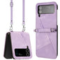 Dream Triangle Leather Phone Case with Lanyard, For Samsung Galaxy Z Flip7, For Samsung Galaxy Z Flip5, For Samsung Galaxy Z Flip4, For Samsung Galaxy Z Flip3 5G