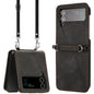 Dream Triangle Leather Phone Case with Lanyard, For Samsung Galaxy Z Flip7, For Samsung Galaxy Z Flip5, For Samsung Galaxy Z Flip4, For Samsung Galaxy Z Flip3 5G