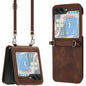 Dream Triangle Leather Phone Case with Lanyard, For Samsung Galaxy Z Flip7, For Samsung Galaxy Z Flip5, For Samsung Galaxy Z Flip4, For Samsung Galaxy Z Flip3 5G