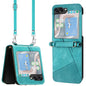 Dream Triangle Leather Phone Case with Lanyard, For Samsung Galaxy Z Flip7, For Samsung Galaxy Z Flip5, For Samsung Galaxy Z Flip4, For Samsung Galaxy Z Flip3 5G