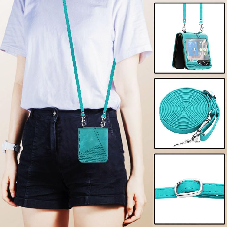 Dream Triangle Leather Phone Case with Lanyard, For Samsung Galaxy Z Flip7, For Samsung Galaxy Z Flip5, For Samsung Galaxy Z Flip4, For Samsung Galaxy Z Flip3 5G