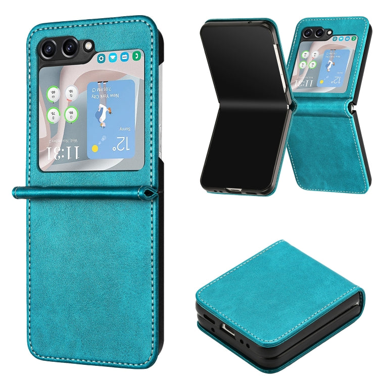 Solid Color Calf Texture Folding Leather Phone Case, For Samsung Galaxy Z Flip6, For Samsung Galaxy Z Flip5, For Samsung Galaxy Z Flip4