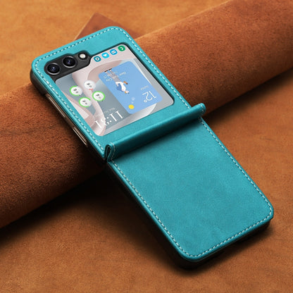 Solid Color Calf Texture Folding Leather Phone Case, For Samsung Galaxy Z Flip6, For Samsung Galaxy Z Flip5, For Samsung Galaxy Z Flip4