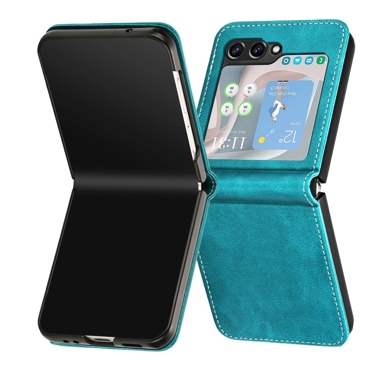 Solid Color Calf Texture Folding Leather Phone Case, For Samsung Galaxy Z Flip6, For Samsung Galaxy Z Flip5, For Samsung Galaxy Z Flip4