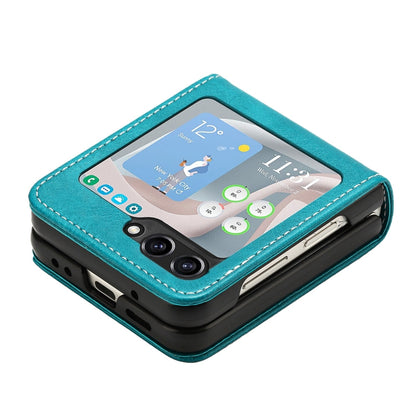 Solid Color Calf Texture Folding Leather Phone Case, For Samsung Galaxy Z Flip6, For Samsung Galaxy Z Flip5, For Samsung Galaxy Z Flip4