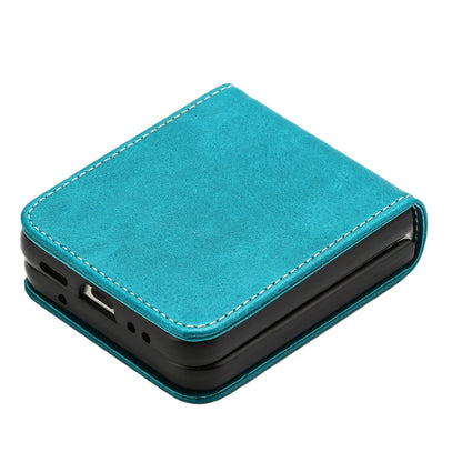 Solid Color Calf Texture Folding Leather Phone Case, For Samsung Galaxy Z Flip6, For Samsung Galaxy Z Flip5, For Samsung Galaxy Z Flip4