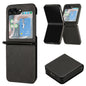 Solid Color Calf Texture Folding Leather Phone Case, For Samsung Galaxy Z Flip6, For Samsung Galaxy Z Flip5, For Samsung Galaxy Z Flip4