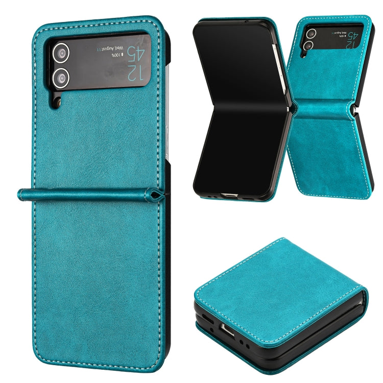 Solid Color Calf Texture Folding Leather Phone Case, For Samsung Galaxy Z Flip6, For Samsung Galaxy Z Flip5, For Samsung Galaxy Z Flip4
