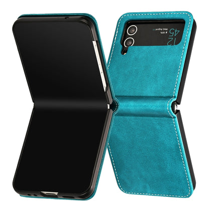 Solid Color Calf Texture Folding Leather Phone Case, For Samsung Galaxy Z Flip3 5G