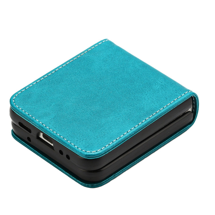 Solid Color Calf Texture Folding Leather Phone Case, For Samsung Galaxy Z Flip3 5G