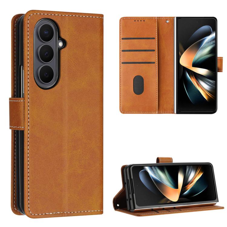 Solid Color Calf Texture Folding Leather Phone Case, For Galaxy Z Fold8 5G, For Galaxy Z Fold8 Ultra 5G, For Galaxy Z Flip8 5G