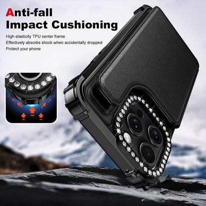 Diamond Horizontal Card Bag Leather Phone Case