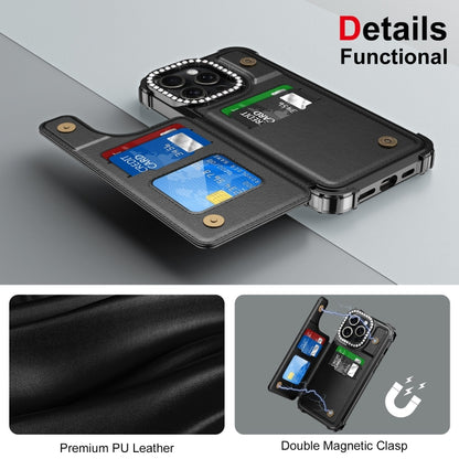 Diamond Horizontal Card Bag Leather Phone Case