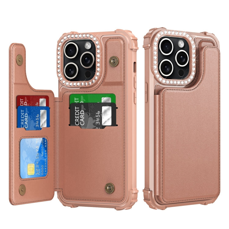 Diamond Horizontal Card Bag Leather Phone Case