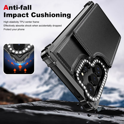 Diamond Horizontal Card Bag Leather Phone Case, For Samsung Galaxy S24 Ultra 5G, For Samsung Galaxy S24+ 5G, For Samsung Galaxy S24 5G