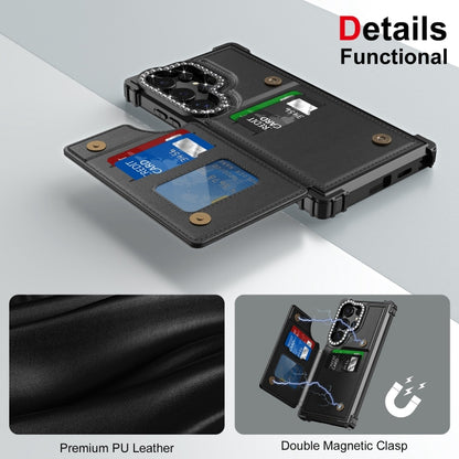 Diamond Horizontal Card Bag Leather Phone Case, For Samsung Galaxy S24 Ultra 5G, For Samsung Galaxy S24+ 5G, For Samsung Galaxy S24 5G