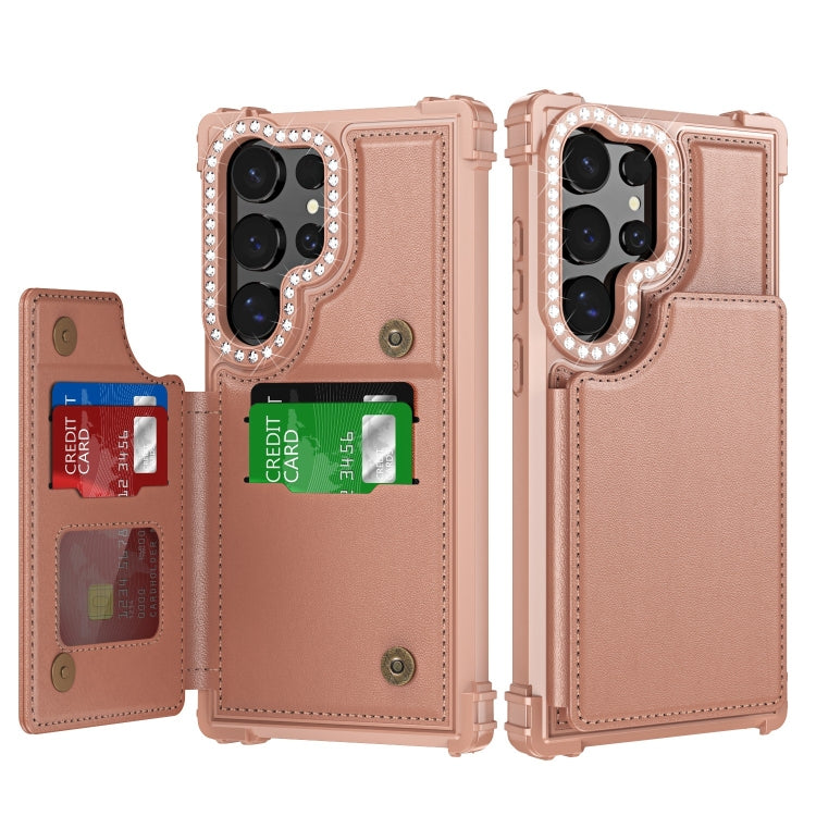Diamond Horizontal Card Bag Leather Phone Case, For Samsung Galaxy S24 Ultra 5G, For Samsung Galaxy S24+ 5G, For Samsung Galaxy S24 5G