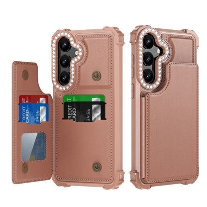 Diamond Horizontal Card Bag Leather Phone Case, For Samsung Galaxy S24 Ultra 5G, For Samsung Galaxy S24+ 5G, For Samsung Galaxy S24 5G